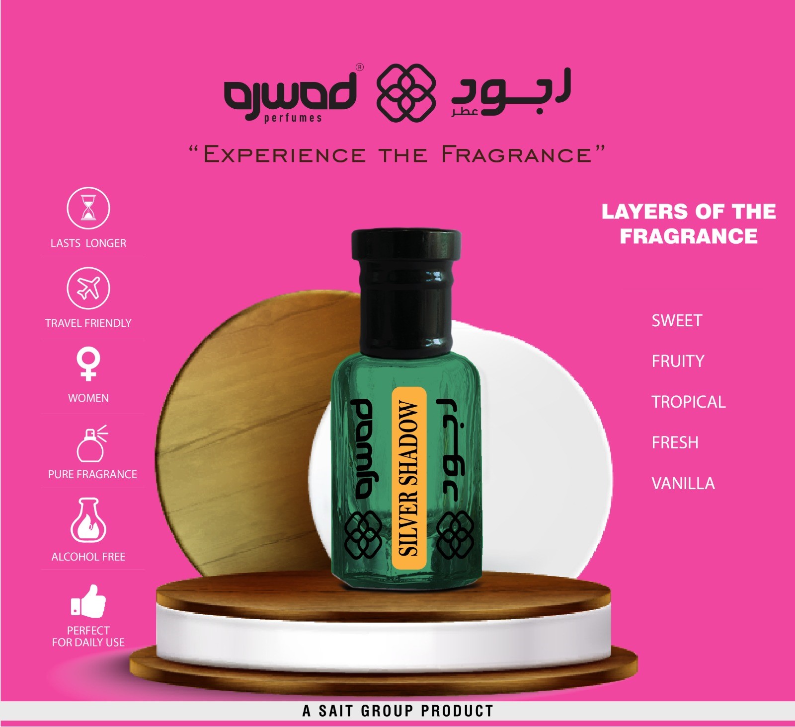 AJWAD SILVER SHADOW 6 ml Attar Roll-On for Women Alcohol Free Attar Floral Attar (FLORAL) P